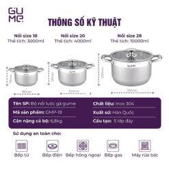 Bộ nồi Gume GMP19 3 món