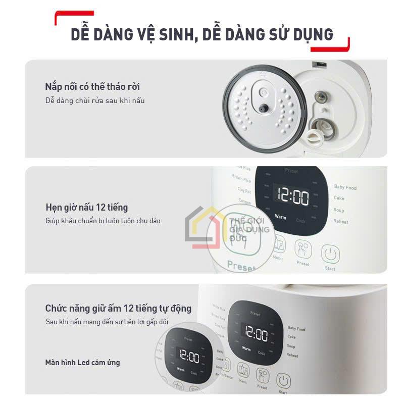 noi-com-dien-tu-tefal-rice-mate-mini-rk515168 (3) Nồi cơm điện tử Tefal Rice Mate Mini RK515168 0,7L - nhỏ gọn, hiện đại