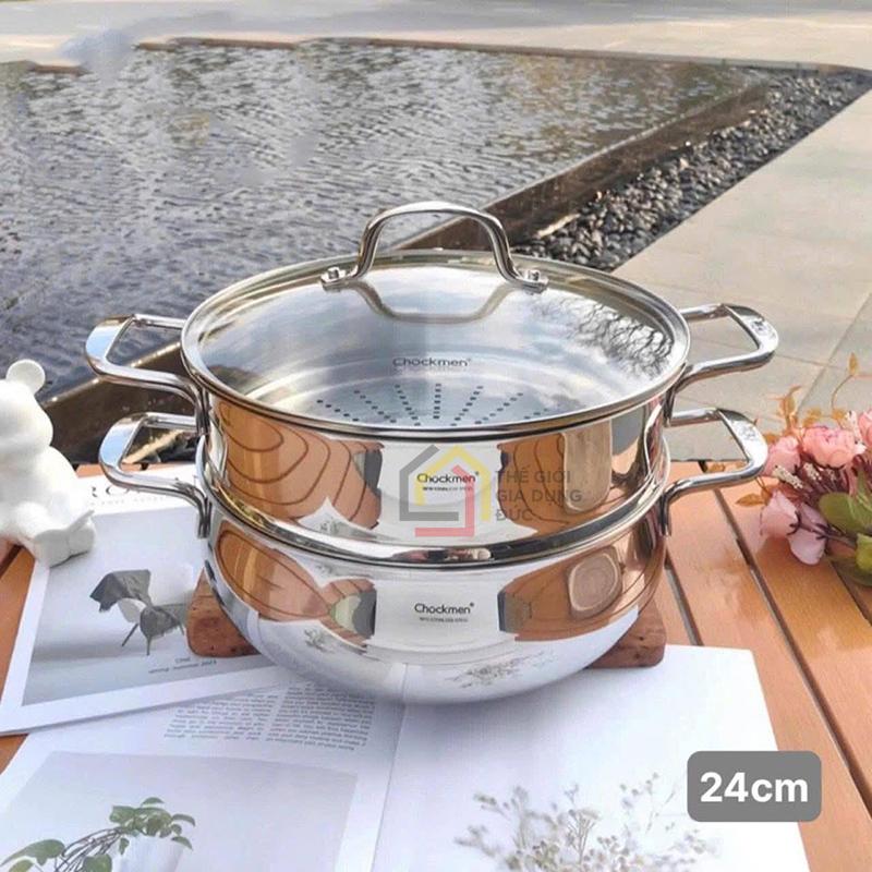 noi-xung-2-tang-chockmen-24cm5 Nồi xửng 2 tầng Chockmen 24cm