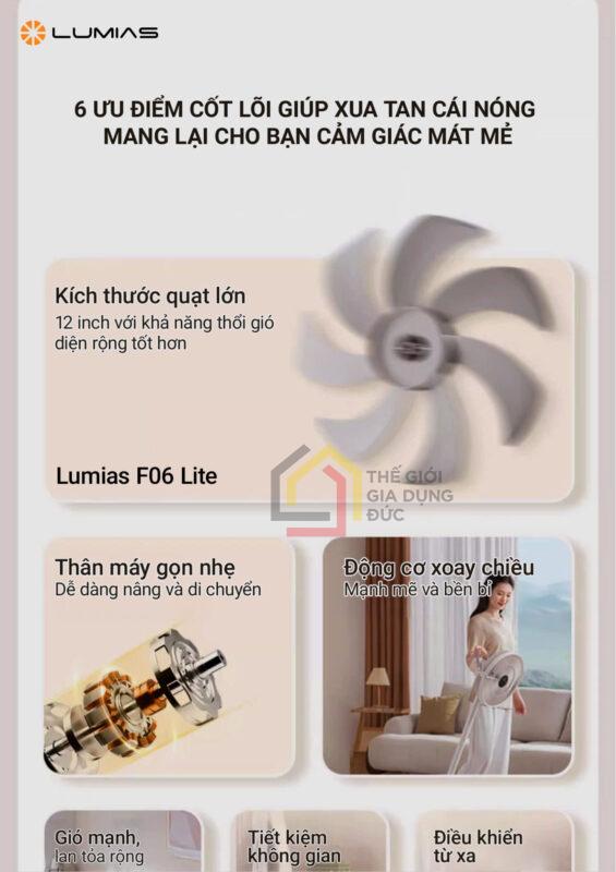 Quạt đứng có thể gấp gọn Lumias F06 Lite