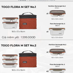 Set 2 hộp cơm thế hệ mới Cuitisan Togo Flora EC4-203