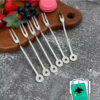 Set 6 nĩa tiệc Sambonet cao cấp (đầu cán hình tròn)