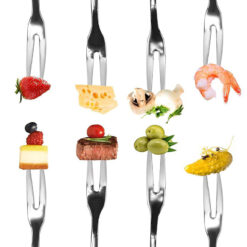 Set 6 nĩa tiệc Sambonet cao cấp (đầu cán hình tròn)