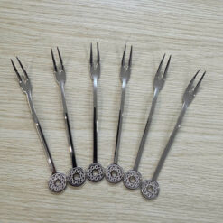 Set 6 nĩa tiệc Sambonet cao cấp (đầu cán hình tròn)