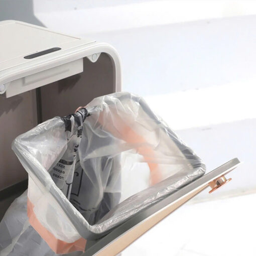 Thùng rác cảm biến mở 2 cánh chân gỗ cao Elpheco ELPH9716