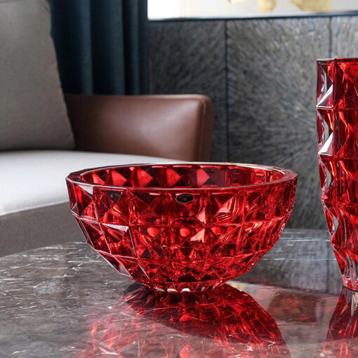 Tô hoa pha lê Bohemia Diamond đường kính 28cm (tô màu)
