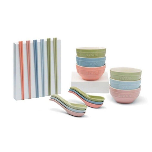 Bộ bát đũa 18 món Staub Macaron màu paste