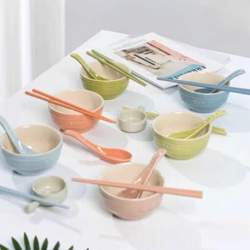 Bộ bát đũa 18 món Staub Macaron màu paste