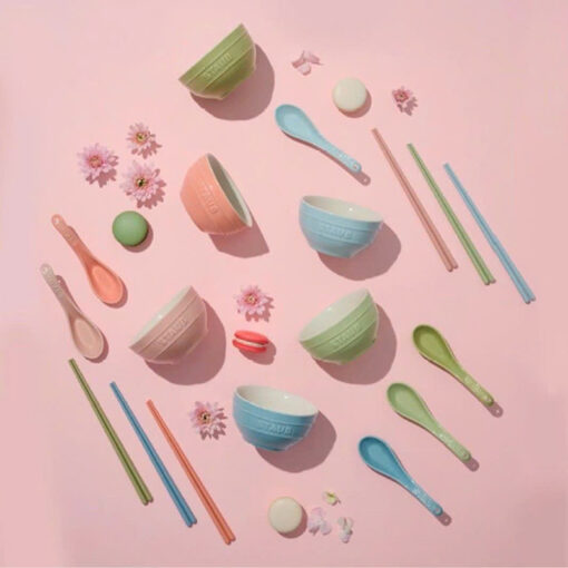Bộ bát đũa 18 món Staub Macaron màu paste