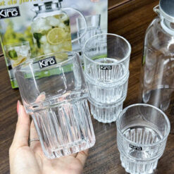 Bộ bình, ly thủy tinh cao cấp King Crystal (1 bình 1,9L + 4 ly 340ml)