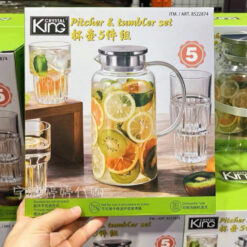 Bộ bình, ly thủy tinh cao cấp King Crystal (1 bình 1,9L + 4 ly 340ml)