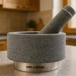 Bộ cối chày đá Granite nguyên khối KELLER