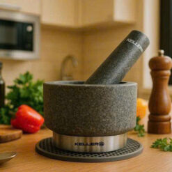 Bộ cối chày đá Granite nguyên khối KELLER