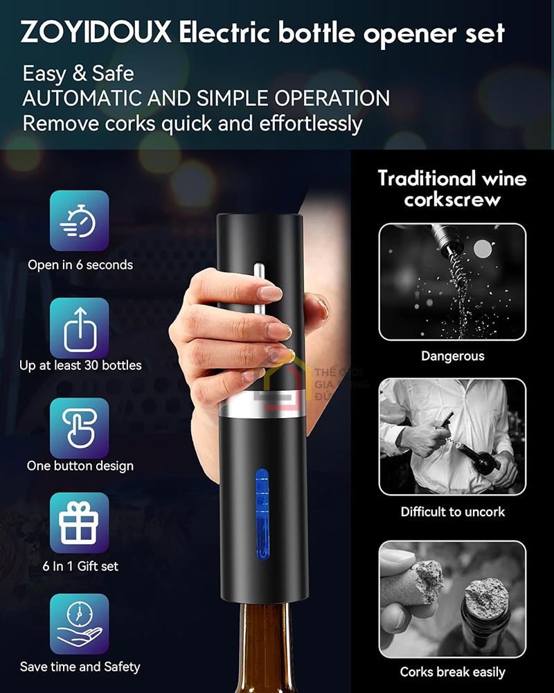 bo-mo-ruou-vang-dien-6in1-electric1 Bộ mở rượu vang điện 6in1 Electric