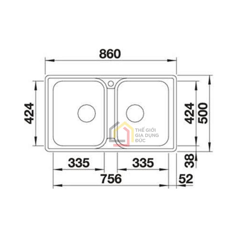 combo-chau-rua-bat-inox-blanco-lemis-8-if-voi-rua-bat-blanco-mida (4) Combo chậu rửa bát inox Blanco Lemis 8 IF + Vòi rửa bát Blanco Mida