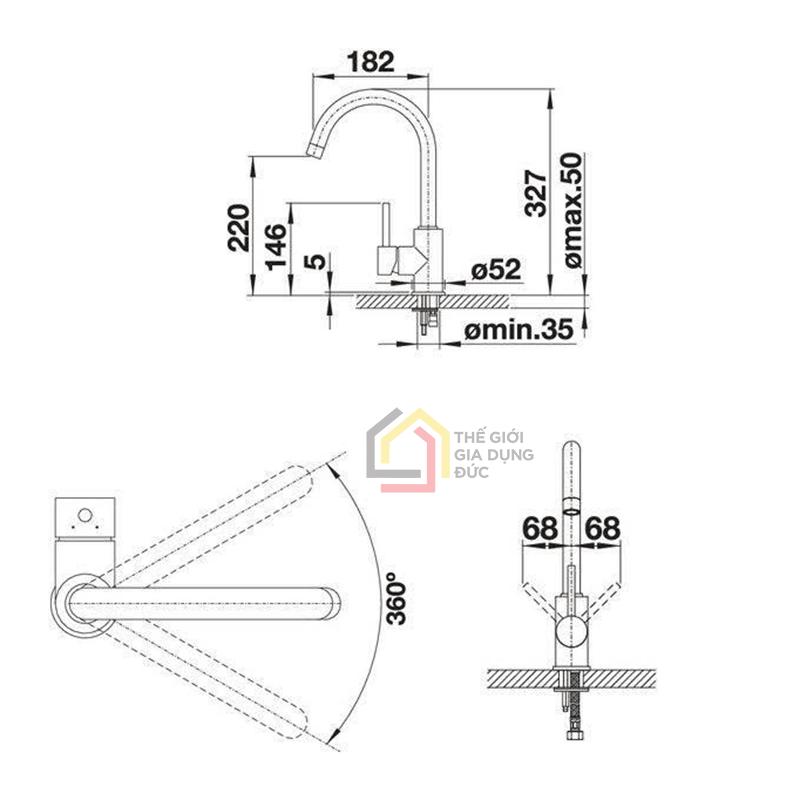 combo-chau-rua-bat-inox-blanco-lemis-8-if-voi-rua-bat-blanco-mida (5) Combo chậu rửa bát inox Blanco Lemis 8 IF + Vòi rửa bát Blanco Mida