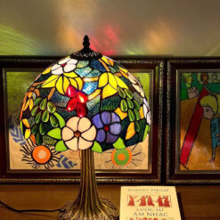 Đèn Tiffany hoạ tiết chùm nho tone (cao 48cm, chao rộng 30cm)