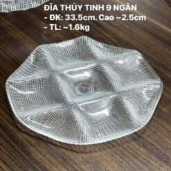 Đĩa thủy tinh Florence 9 ngăn 33,5cm