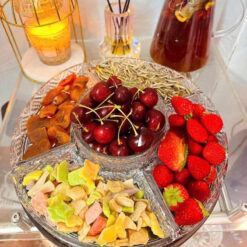 Khay pha lê tròn chia ngăn King Crystal