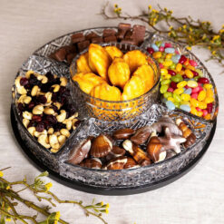 Khay pha lê tròn chia ngăn King Crystal