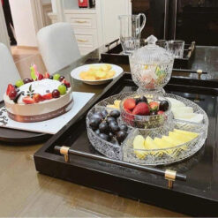 Khay pha lê tròn chia ngăn King Crystal