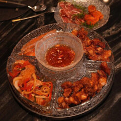 Khay pha lê tròn chia ngăn King Crystal