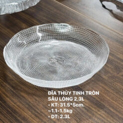 Khay thủy tinh Florence đường kính 31cm