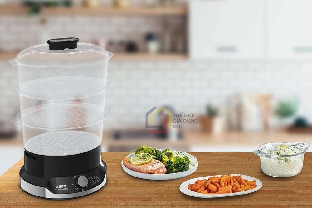 Nồi hấp điện 3 tầng Tefal VC2048 dung tích 9L