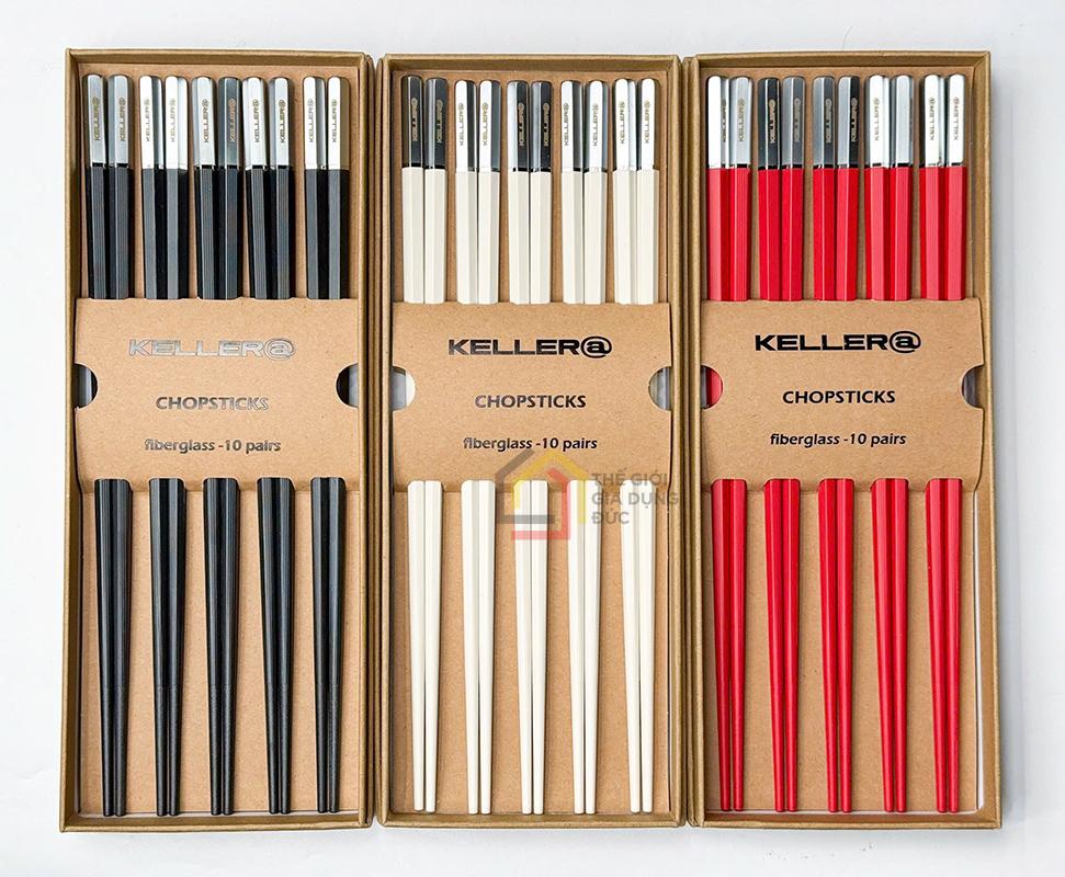 set-10-doi-dua-chuoi-bac-keller-germany (1) Set 10 đôi đũa chuôi bạc Keller@ Germany