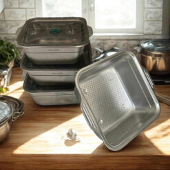 Set 3 hộp hút chân không kèm rổ vuông Keller