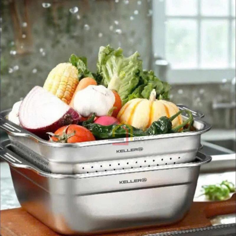 set-3-hop-hut-chan-khong-kem-ro-vuong-keller3 Set 3 hộp hút chân không kèm rổ vuông Keller