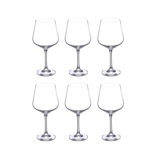 Set 6 ly vang đỏ pha lê Bohemia Crystal Sandra 570ml