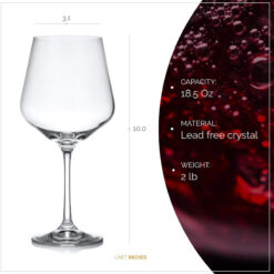 Set 6 ly vang đỏ pha lê Bohemia Crystal Sandra 570ml