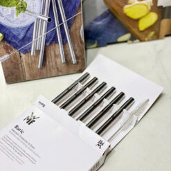 Set 6 ống hút cao cấp + Chổi WMF Baric Cromargan Trinkhalm-Set