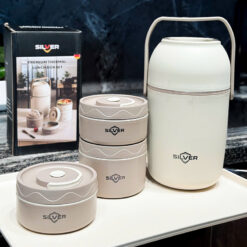 Cặp lồng cơm 3 ngăn Silver Lunch Box Germany