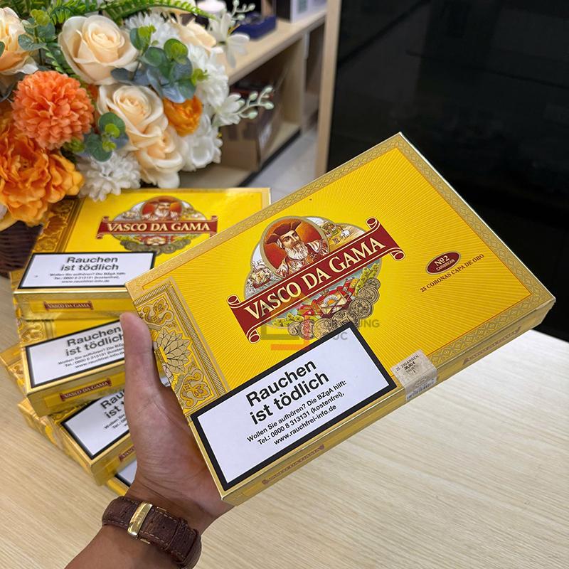 cigar-vasco-da-gama-no-2-caribbean-capa-de-oro-hop-25-dieu (2) Cigar Vasco Da Gama No.2 Caribbean - Capa de Oro hộp 25 điếu