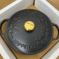Nồi chảo gang Happiness 23cm dây hoa - phiên bản Limited