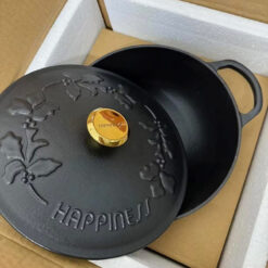 Nồi chảo gang Happiness 23cm dây hoa - phiên bản Limited