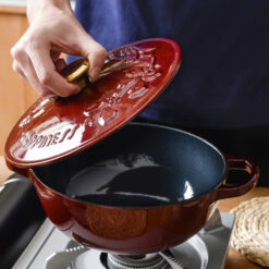 Nồi chảo gang Happiness 23cm dây hoa - phiên bản Limited