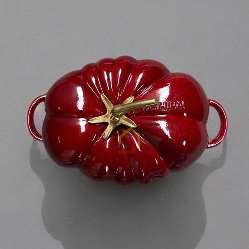 noi-gang-ca-chua-phu-men-gom-26cm3 Nồi gang cà chua phủ men gốm 26cm