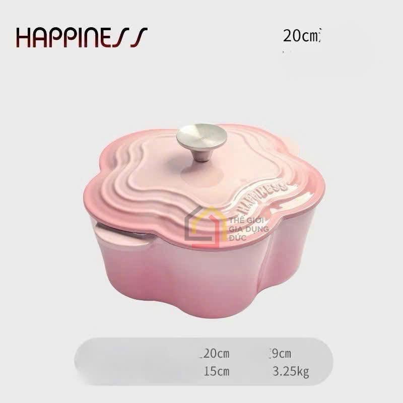 noi-gang-hoa-happiness-20cm-26l8 Nồi gang hoa Happiness 20cm 2,6L