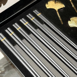 Set 6 đôi đũa KELLER@ + 6 gác đũa lá ngân hạnh