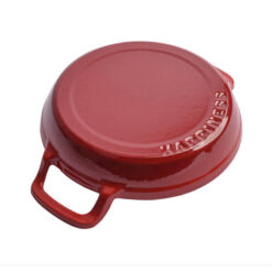 Chảo gang 2 quai kèm nắp kính Happiness 20cm