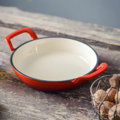 Chảo gang 2 quai kèm nắp kính Happiness 20cm