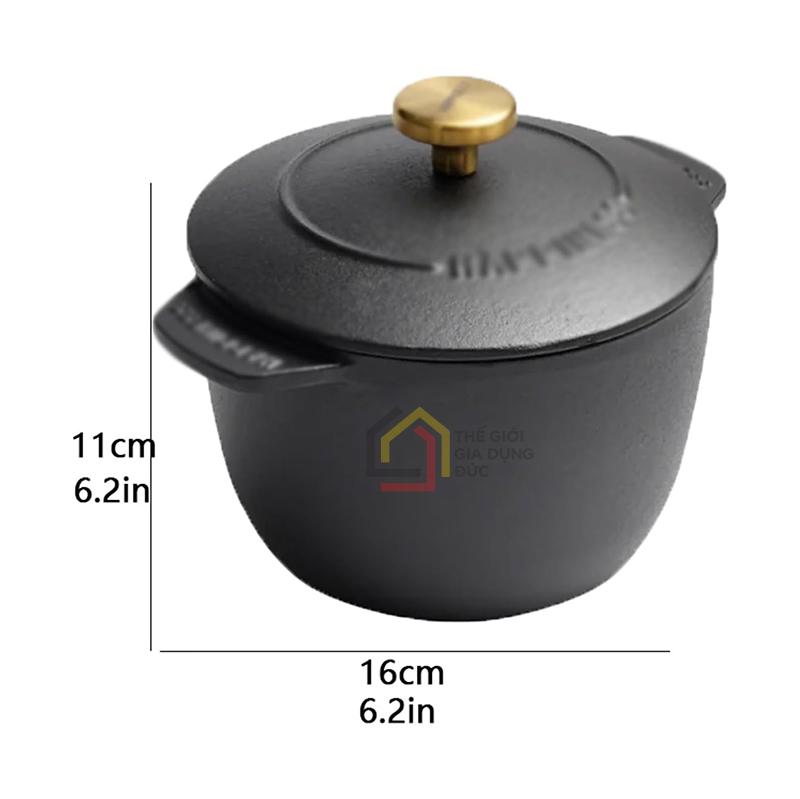 noi-gang-tho-nguyen-khoi-chong-dinh-happiness-16cm (3) Nồi gang thô nguyên khối chống dính Happiness 16cm