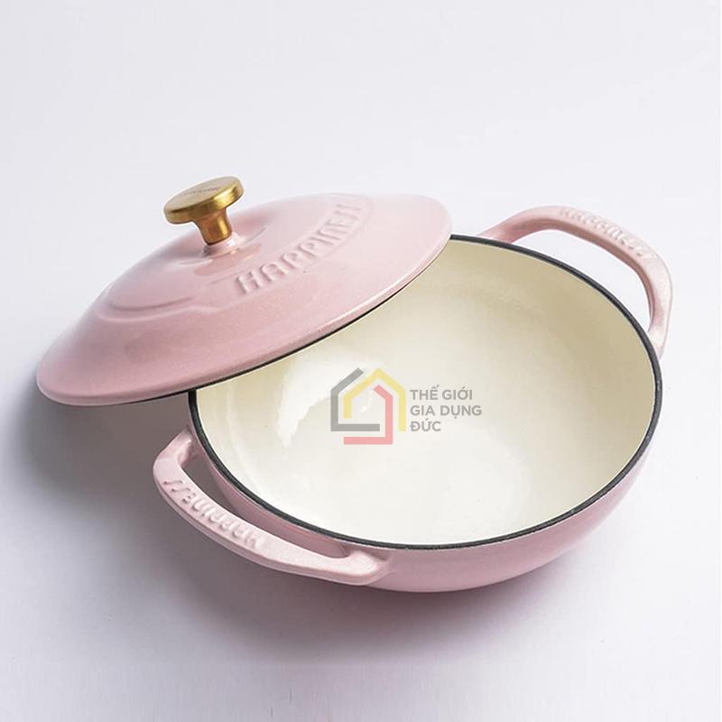 noi-gang-wok-happiness-21cm-sugar-pink (1) Nồi gang Wok Happiness 21cm - Sugar Pink