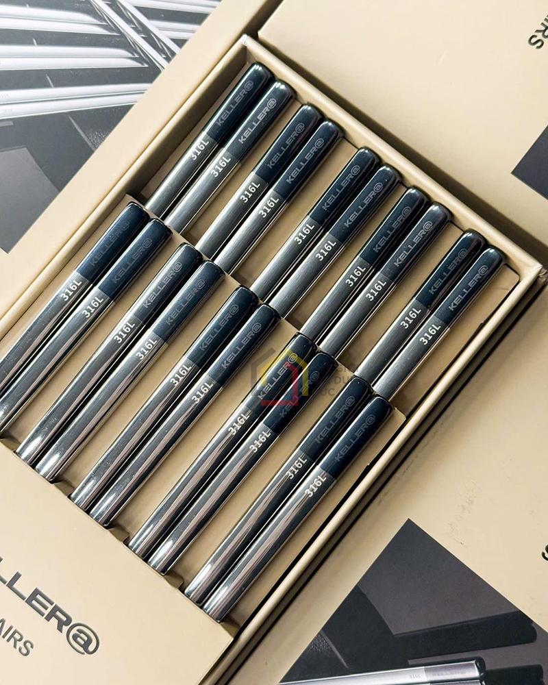 set-10-doi-dua-inox-cao-cap-keller (5) Set 10 đôi đũa inox cao cấp Keller@