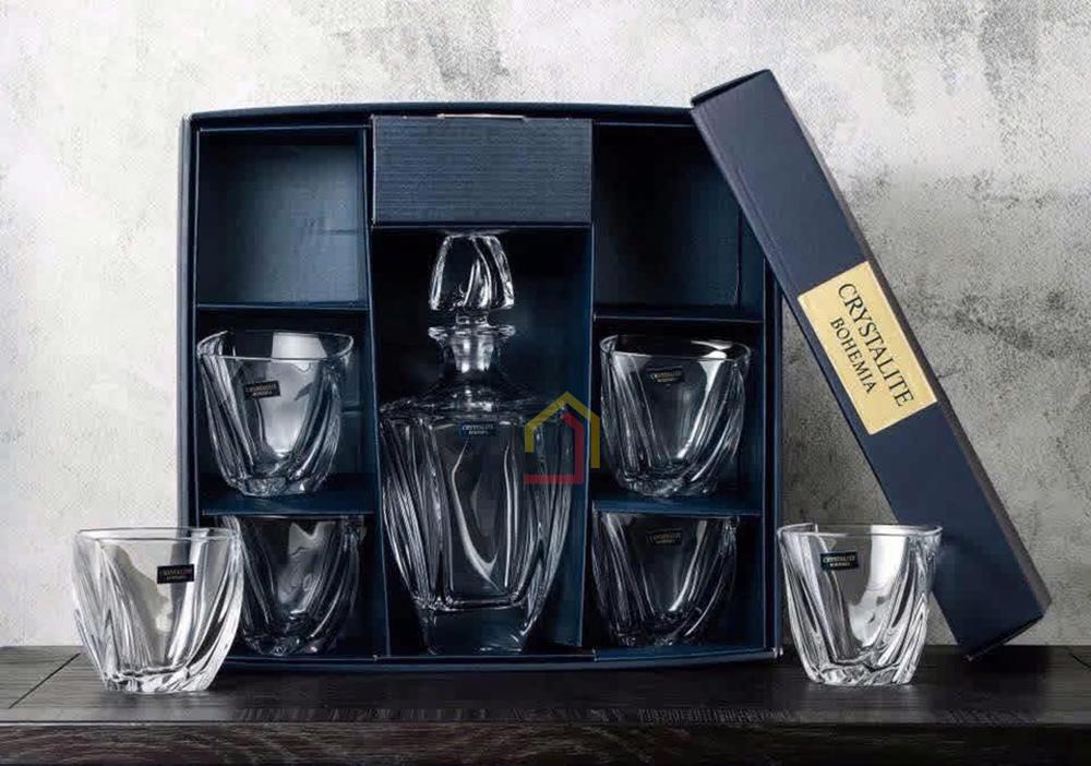 Set bình rượu pha lê Tiệp Khắc Bohemia Neptune