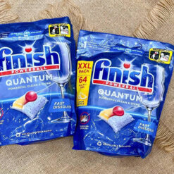 Viên rửa bát Finish Quantum All In One hương chanh túi 64 viên