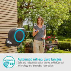 Vòi tưới cây treo tường dây cuốn tự động Gardena 15m